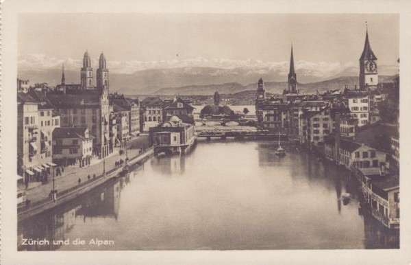Zürich und die Alpen Vorderseite