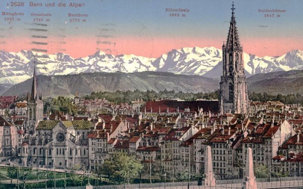 Bern und die Alpen Vorderseite