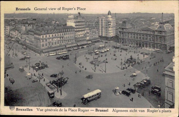Brussels - General view of Rogier's Place Vorderseite