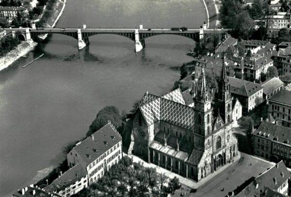 Basel, Münster und Wettsteinbrücke Vorderseite