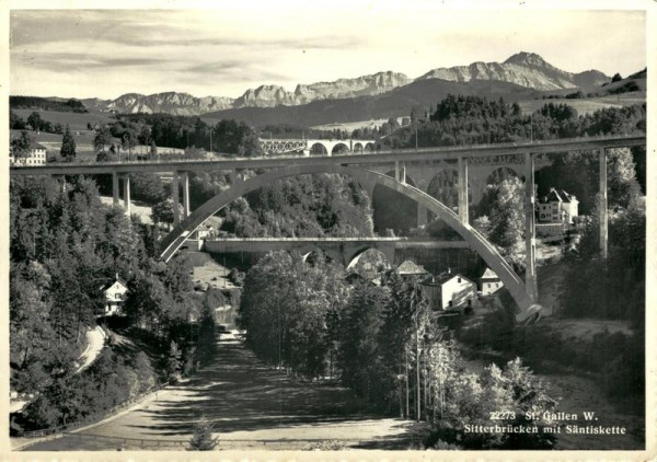 St.Gallen, Sitterbrücke mit Säntis Vorderseite