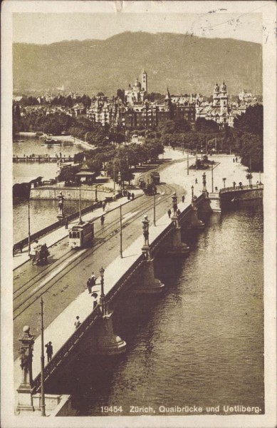Zürich, Quaibrücke und Uetliberg