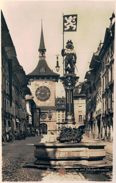 Bern, Zeitglockenturm und Zähringerbrunnen Vorderseite