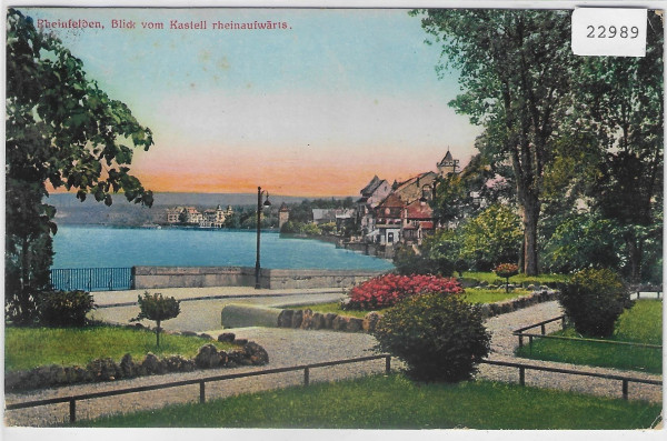 Rheinfelden - Blick vom Kastell rheinaufwärts - Litho