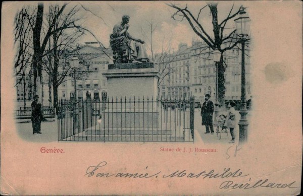 Genève, Statue de J.J.Rousseau Vorderseite