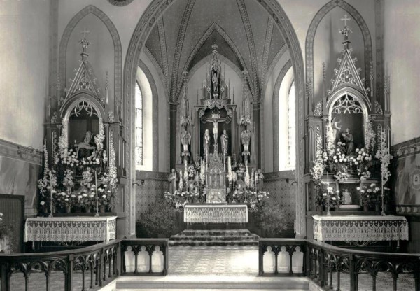 Inneres der Klosterkirche "Leiden Christi" Gonten Vorderseite