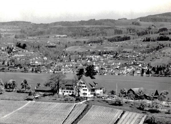 Der neue Landgasthof am Zürichsee Halbinsel AU  - Flugaufnahmen Vorderseite