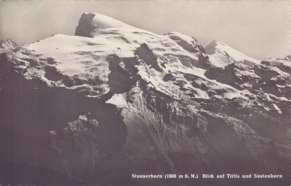 Stanserhorn Blick auf Titilis und Sustenhorn Vorderseite