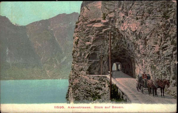 Axenstrasse. Blick auf Bauen Vorderseite
