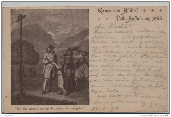 Tell-Aufführung 1899 - Gruss von Altdorf