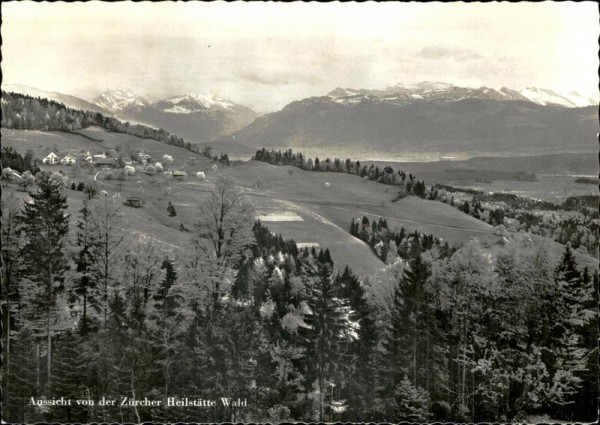 Aussicht von der Zürcher Heilstätte Wald. Vorderseite