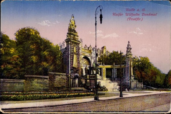Halle, Kaiser Wilhelm Denkmal Vorderseite