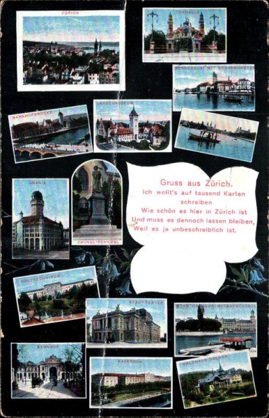 Gruss aus Zürich. Vorderseite