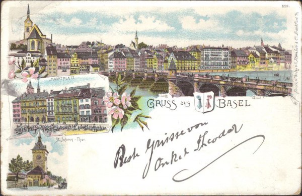 Gruss aus Basel. 1898 - Litho