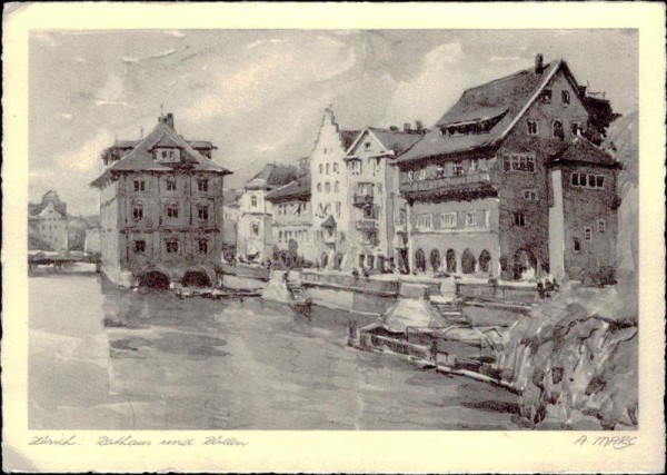 Zürich, Rathaus und Rüden, A. Marc Vorderseite