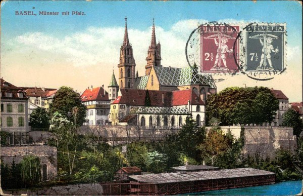 Basel - Münster mit Pfalz Vorderseite