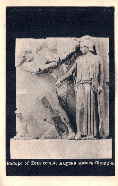 Metope des Zeusstempels Auguseställe Olympia Vorderseite