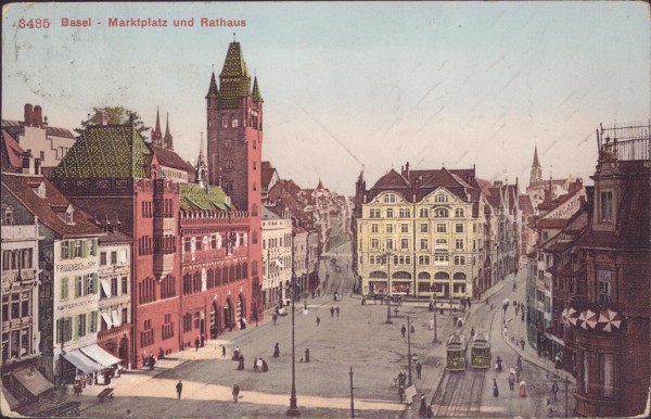 Marktplatz und Rathaus, Basel Vorderseite