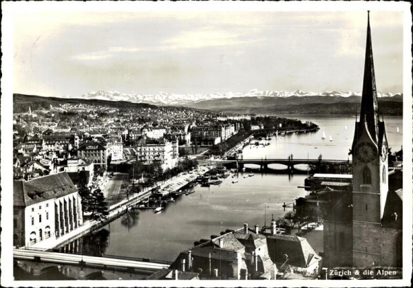 Zürich und die Alpen Vorderseite
