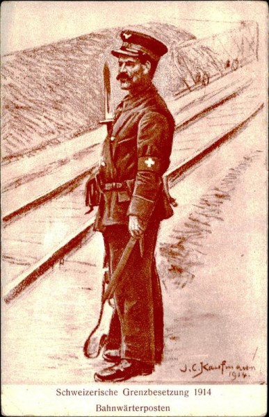 Grenzbesetzung 1914, Bahnwärterposten, Kaufmann Vorderseite