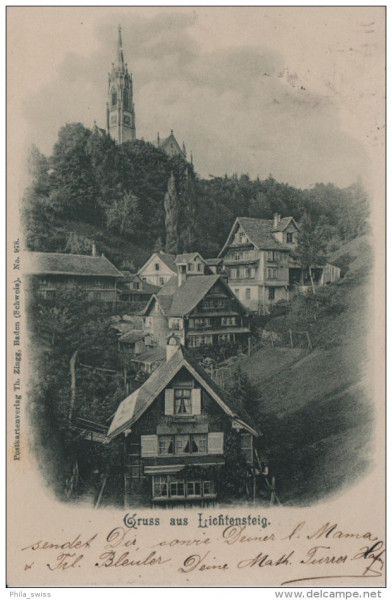 Gruss aus Lichtensteig - Stabstempel: Lichtensteig Ambulant - Postkartenverlag Th. Zingg No. 978