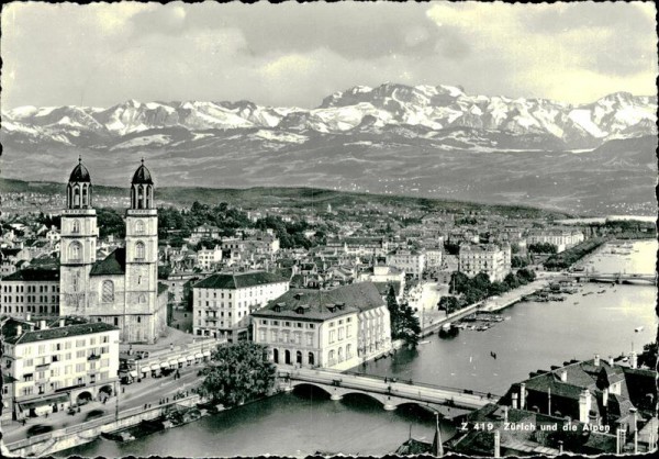 Zürich und die Alpen Vorderseite