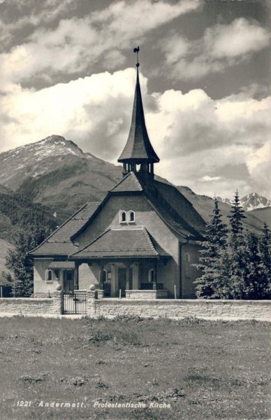 Andermatt. Protestantische Kirche Vorderseite