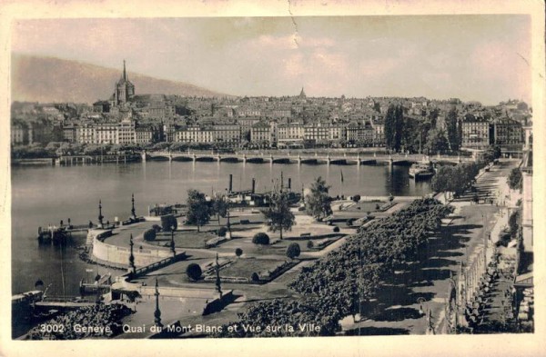 Genève. Quai du Mont-Blanc et vue sur la Villa Vorderseite