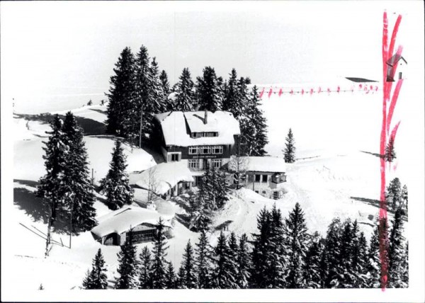 Lenzerheide, Kinderheim Bergwald, Flugaufnahme Vorderseite