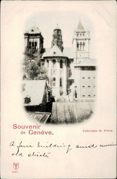 Souvenir de Genève Cathédrale St. Pièrre Vorderseite