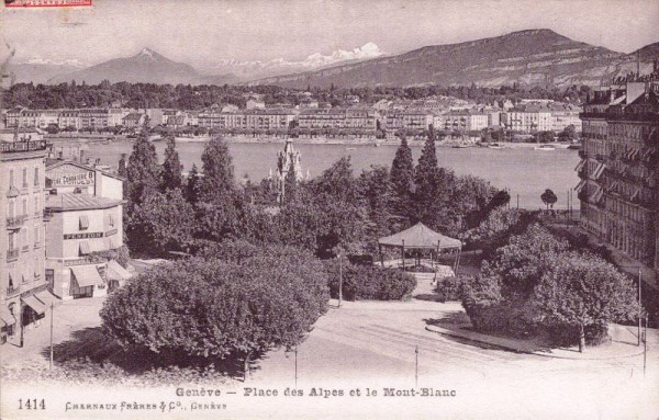 Genève - Place des Alpes et le Mont-Blanc