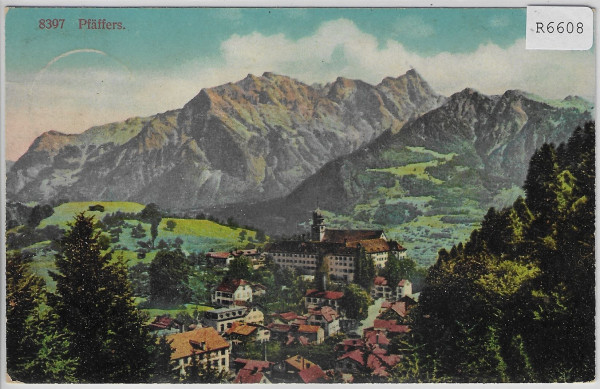 Dorf Pfäfers bei Ragaz - Litho