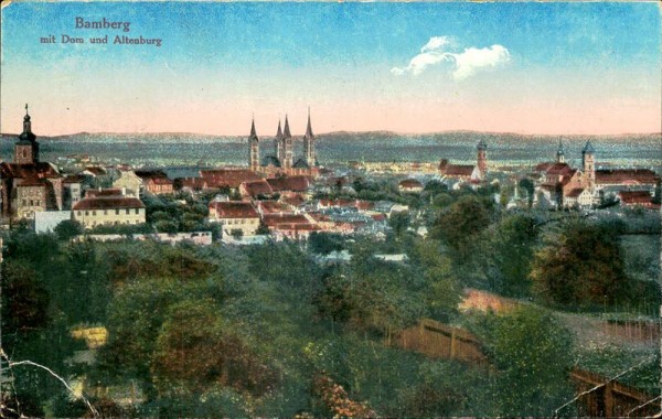 Bamberg mit Dom und Altenburg Vorderseite