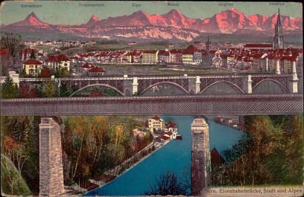 Stadt Bern und die Alpen Vorderseite