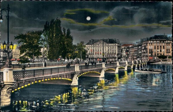 Genève, Pont du Mont Blanc, la nuit Vorderseite