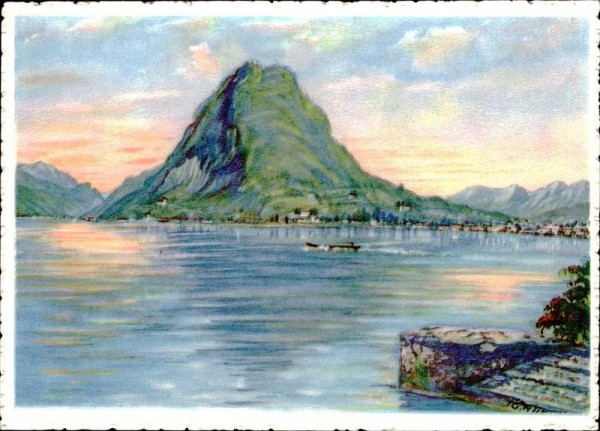 Blick von Castagnola gegen den San Salvatore Vorderseite