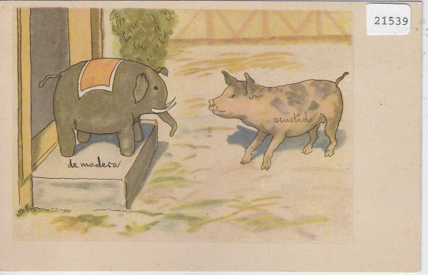 Das Schwein und der Elephant - Litho