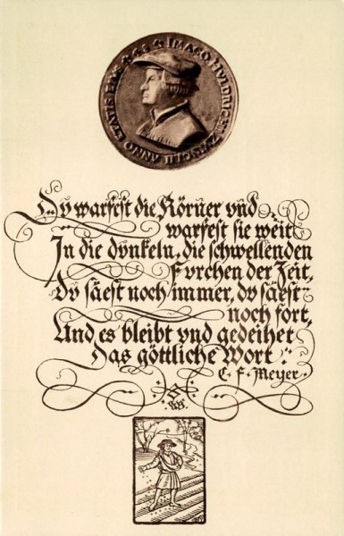 Gedenkmünze auf Huldrch Zwingli, W.F. Burger Vorderseite