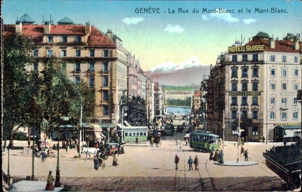 La Rue du Mont-Blanc et le Mont-Blanc in Genève Vorderseite