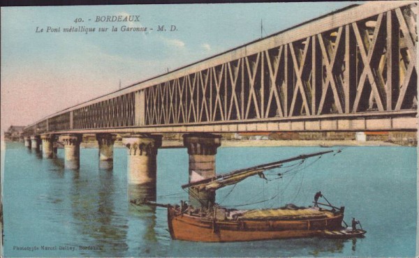 Bordeaux, le pont métallique sur la Garonne