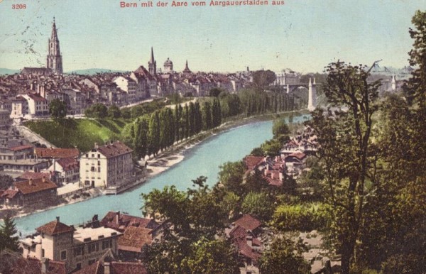 Bern mit der Aare vom Aargauerstalden aus