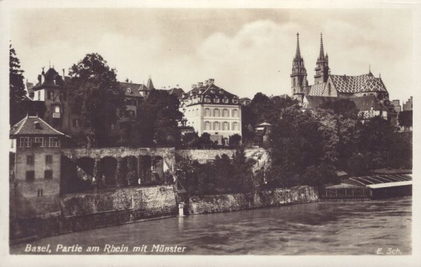 Basel Stadt (Partie am Rhein mit Münster)