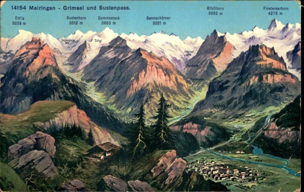 Meiringen - Grimsel und Sustenpass. Vorderseite