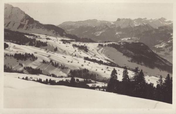 Amden (1000 m) Skigebiet Amden. Blick von Alp Waltau