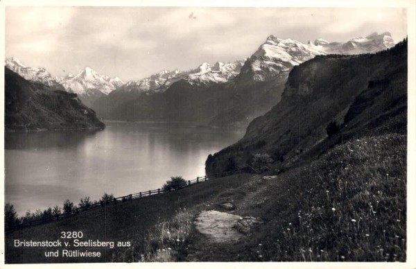 Bristenstock v. Seelisberg aus und Rütliwiese. 1938 Vorderseite