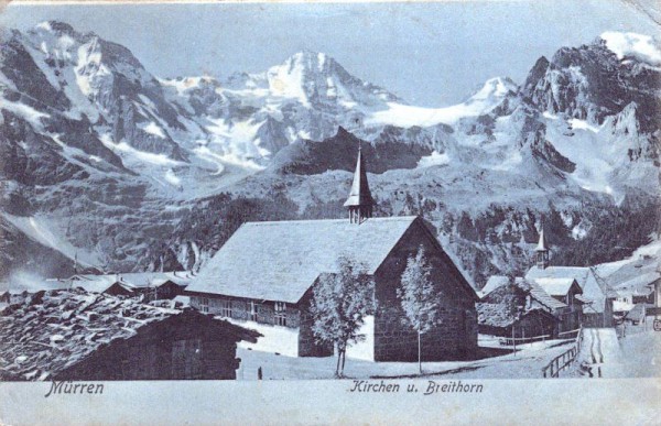 Mürren Kirchen und Breithorn