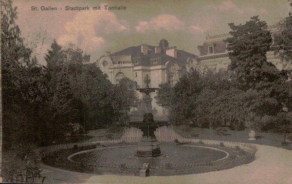 St.Gallen, Stadtpark mit Tonhalle Vorderseite