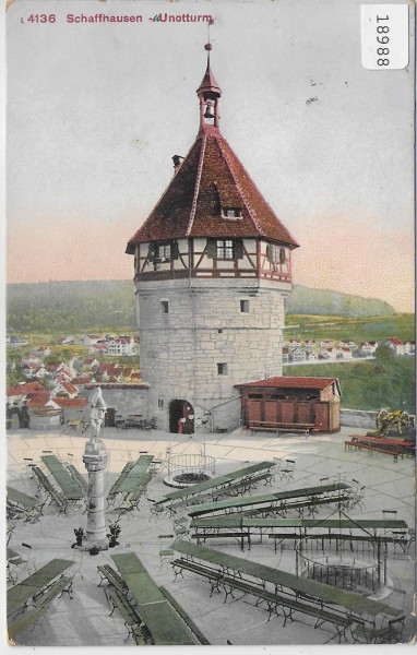 Schaffhausen - Munotturm - Litho