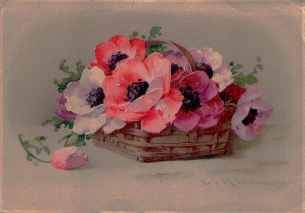 Blumen im Korb Vorderseite