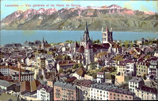Lausanne - Vue générale et les Alpes de Savoie Vorderseite